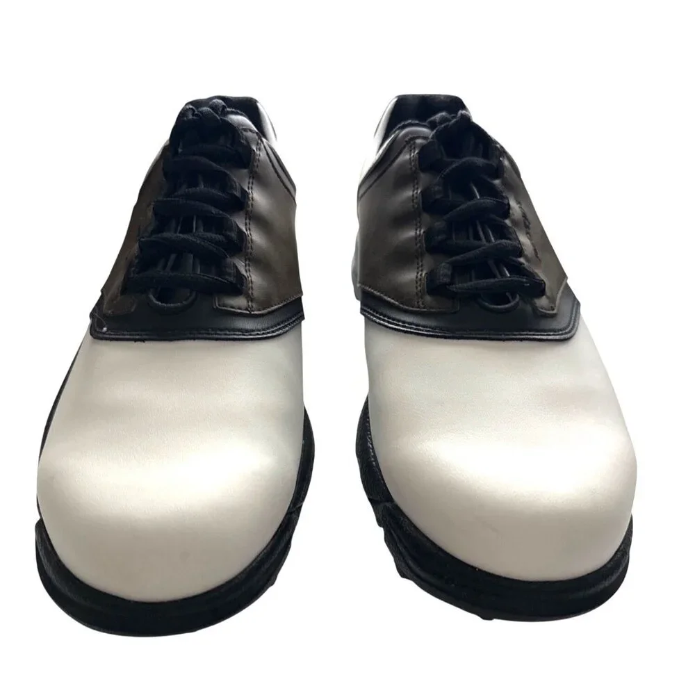 Footjoy Golf Shoes White Brown Leather Performance Comfort Greenjoys Size 9.5